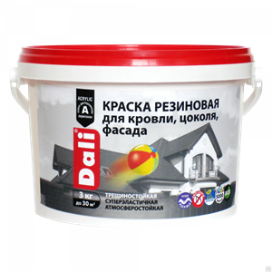 Краска Dali фасадная резиновая  3кг коричневая