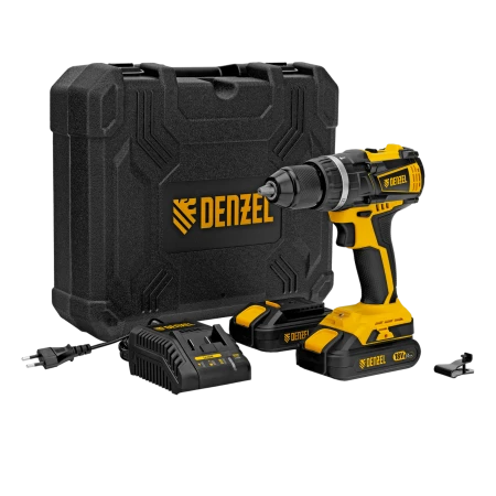 Дрель аккумуляторная 18,0V 13мм Li-ion 2,0Aх2 CIDB-IB-18-02  кейс удар.б/щет. Denzel(26)