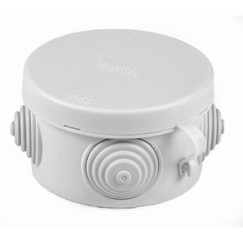 Коробка распределительная  65х40мм  круглая серая Нegel