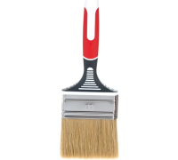 Кисть плоская 80х17мм прорезиненная ручка смешанный ворс красная Color Expert