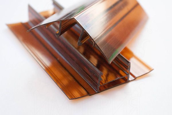 Поликарбонат профиль  соединительный разъемный 6-10мм бронза