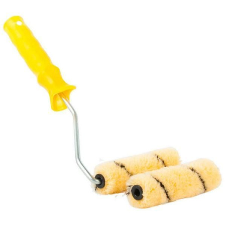 Валик эмаль алкид 100х15х11х6мм 950г/м2 полиакрил желтый, черная полоса Тигр Decor(30)*