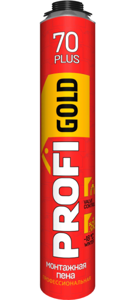 Пена монтажная проф. 70л летняя  850мл Profi Gold Plus