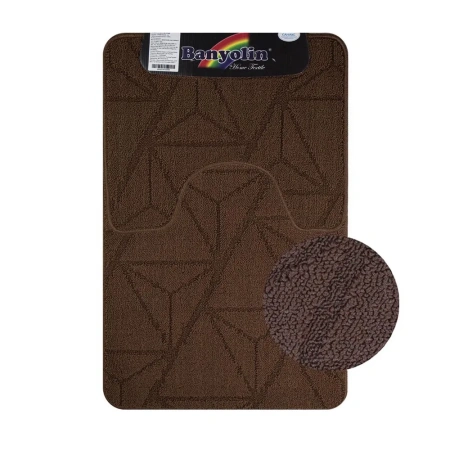 Коврик в ванную двойной  50х80 40х50 коричневый Санакс