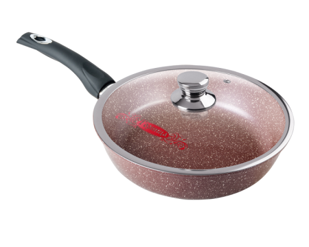 Сковорода ф200 h51 с пласт ручкой с крышкой шоколад Горница(46)