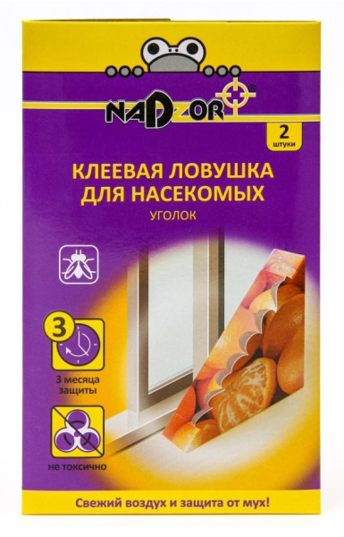 Ловушка клеевая д/насекомых  Уголок 2шт  Nadzor---
