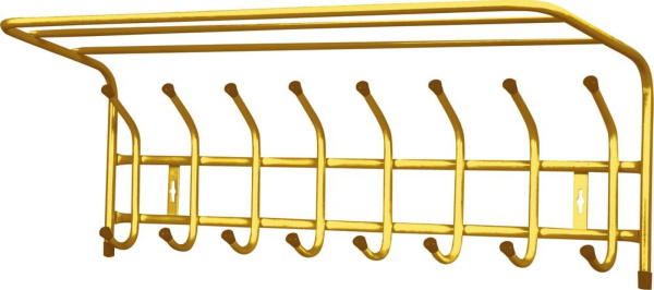 Вешалка настенная 8 крючков ВПТ8/А с полкой медный антик Nika