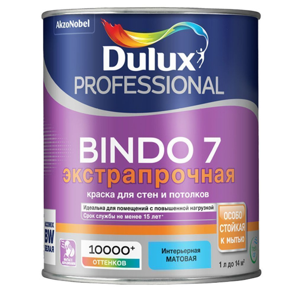 Краска Dulux Professional Bindo 7 интерьерная  1л проф BW 5%